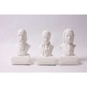 Classical Music Composers Bust Figurines Lot Brahms Mozart Bach ~ 260302-WH 1020